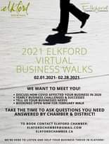 Image may contain: people dancing, text that says "elktord at heart. Wild tmllaford Chambero Commerce 2021 ELKFORD VIRTUAL BUSINESS WALKS 02.01.2021- 02.28.2021 WE WANT TO MEET YOU! DISCUSS HOW COVID AFFECTED YOUR BUSINESS IN 2020 YEARLY BUSINESS CHALLENGES SUCCESSES TELL US YOUR BUSINESSES NEEDS BOOKINGS OPEN NOW FOR FEBRUARY WALK TAKE THE TIME TO ASK QUESTIONS YOU NEED ANSWERED BY CHAMBER & DISTRICT! TO BOOK CONTACT ELKFORD CHAMBER: ELKFORDCHAMBER@GMAIL.COM ELKFORDCHAMBER.CA WE'RE HERE TO LISTEN AND HELP YOUR BUSINESS THRIVE IN ELKFORD!"