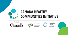 May be an image of text that says "CANADA HEALTHY COMMUNITIES INITIATIVE Funded by Canada COMMUNITY FOUNDATIONS OF CANADA Canadian Urban Institute በበበበበ"