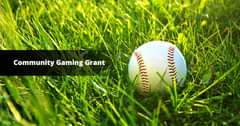 May be an image of ball, grass and text that says "Community Gaming Grant"